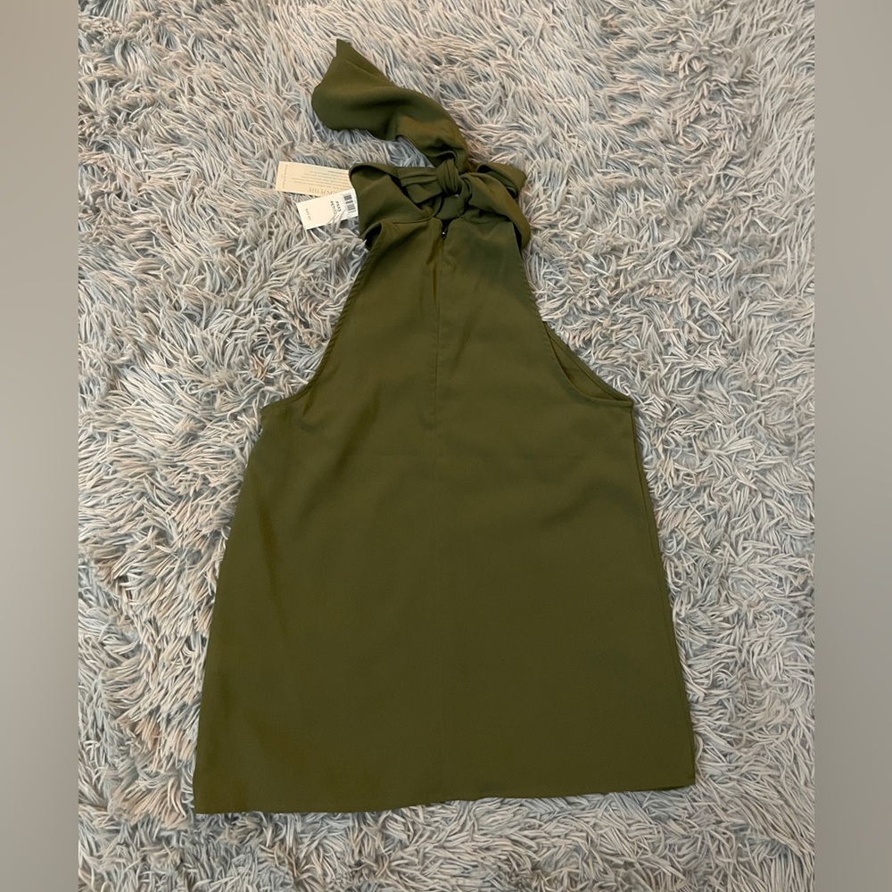 NWT Banana Republic Womens High-Neck Sleeveless Top in dark olive color - Picture 2 of 11